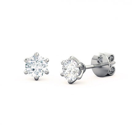 1791 Classic Round Brilliant Diamond Earrings in Platinum 950 AU