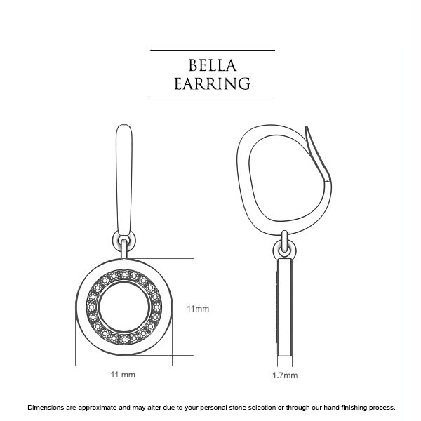 Bella Diamond Earrings in 18kt White Gold AU - Dimensions