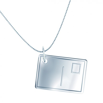 Classic Love Letter Necklace in Silver AU - Side View