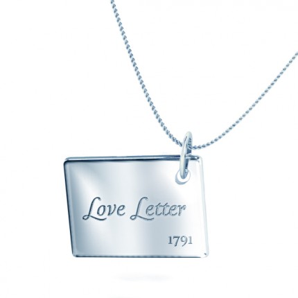 Classic Love Letter Necklace in Silver AU - Main View