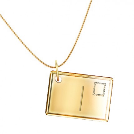 Classic Love Letter Necklace in 9kt Yellow Gold AU - Side View