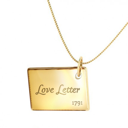 Classic Love Letter Necklace in 9kt Yellow Gold AU - Main View