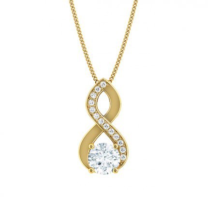 Felicita Round Brilliant Diamond Necklace in 18kt Yellow Gold AU