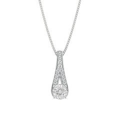 Maia Round Brilliant Diamond Necklace in 18kt White Gold