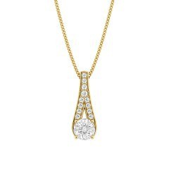 Maia Round Brilliant Diamond Necklace in 18kt Yellow Gold