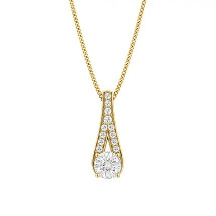 Maia Round Brilliant Diamond Necklace in 18kt Yellow Gold AU