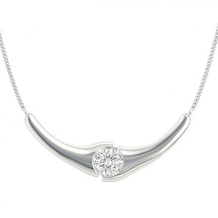 Embrace Round Brilliant Diamond Necklace in 18kt White Gold AU