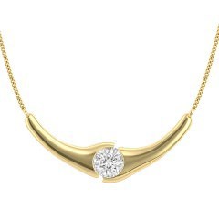 Embrace Round Brilliant Diamond Necklace in 18kt Yellow Gold