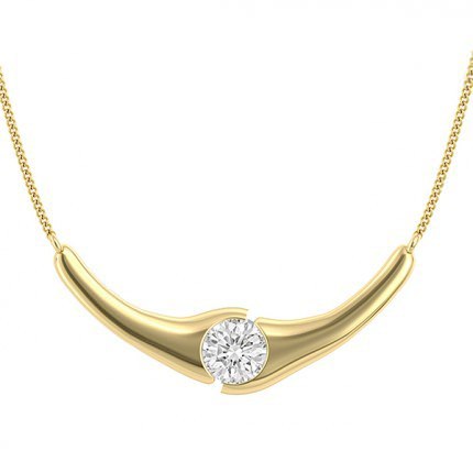Embrace Round Brilliant Diamond Necklace in 18kt Yellow Gold AU
