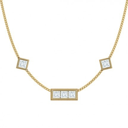 Princess Drop Pendant in 18kt Yellow Gold AU