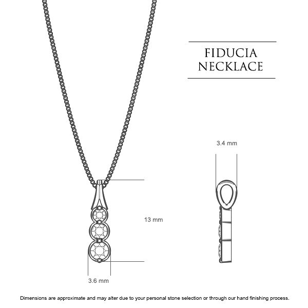 Fiducia Diamond Necklace in 18kt Yellow Gold AU - Dimensions