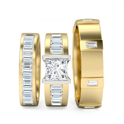Quadrata Matching Set Princess in 18kt Yellow Gold AU