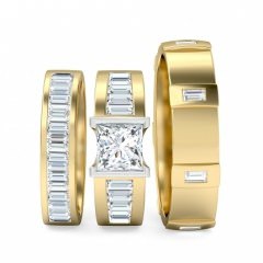 Quadrata Matching Set Princess in 18kt Yellow Gold