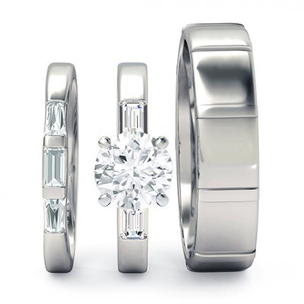 Speranza Matching Set Round Brilliant in 18kt White Gold AU