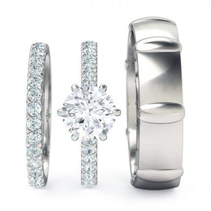 Scintillare Matching Set Round Brilliant in Platinum 950 AU