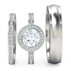 Sempre Matching Set Round Brilliant in Platinum 950