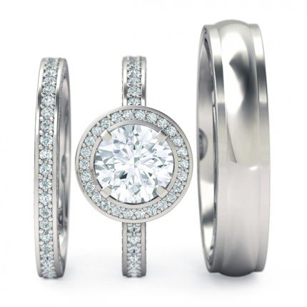 Sempre Matching Set Round Brilliant in Platinum 950 AU