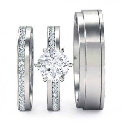 Bella Matching Set Round Brilliant in Platinum 950 AU