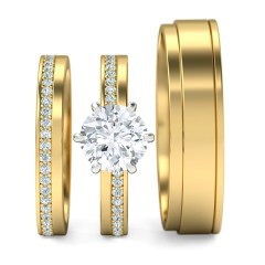 Bella Matching Set Round Brilliant in 18kt Yellow Gold