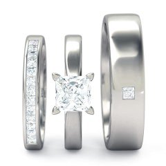 Princess Solitaire Princess Matching Set in Platinum 950
