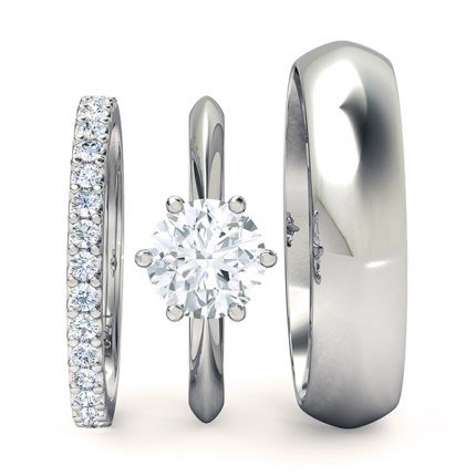 1791 Classic Round Brilliant Matching Set in Platinum 950 AU