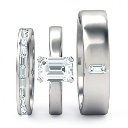 Brilliante Matching Set Emerald in Platinum 950 AU