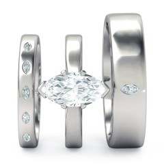 Duchess Matching Set Marquise in Platinum 950