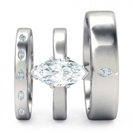 Duchess Matching Set Marquise in Platinum 950 AU