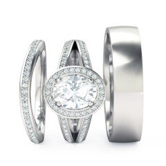 Opera Matching Set Oval in Platinum 950