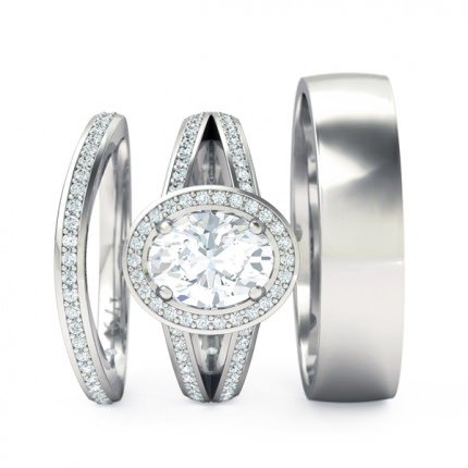 Opera Matching Set Oval in Platinum 950 AU