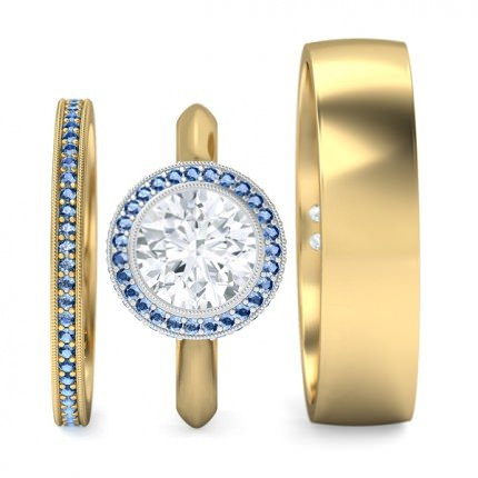 Azure Matching Set Round Brilliant in 18kt Yellow Gold AU