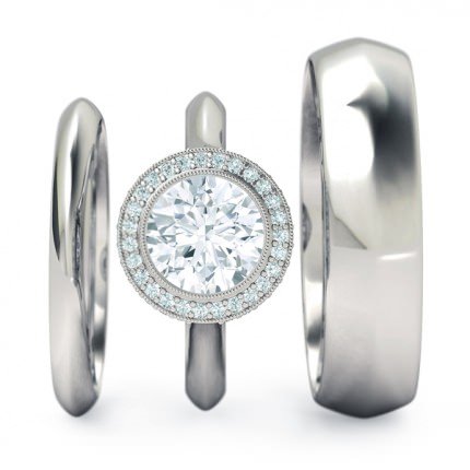 1791 Cluster Matching Set Round Brilliant in 18kt White Gold AU