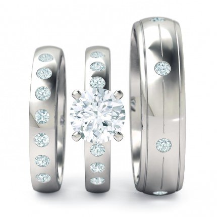 Radiosa Matching Set Round Brilliant in 18kt White Gold AU