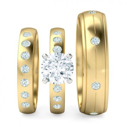 Radiosa Matching Set Round Brilliant in 18kt Yellow Gold AU