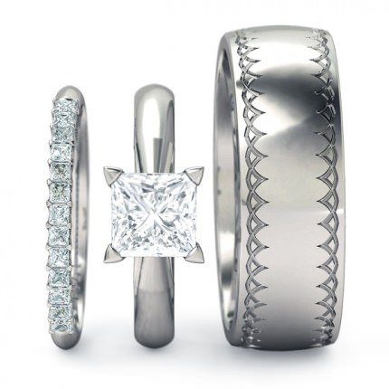 Sabatina Matching Set Princess in Platinum 950 AU