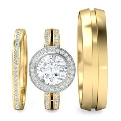 Essence Matching Set Round Brilliant in 18kt Yellow Gold