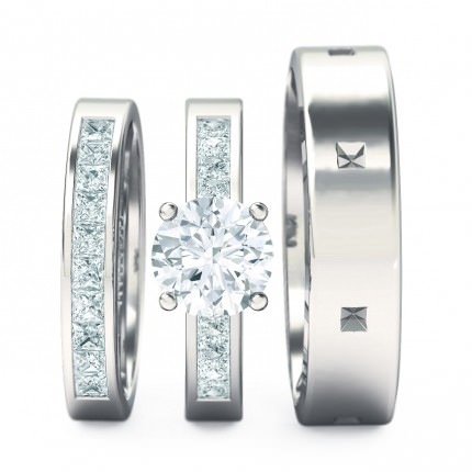 Fiorella Matching Set Round Brilliant in Platinum 950 AU