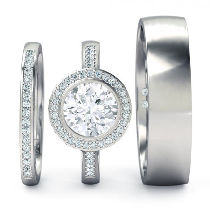 Spellbound Matching Set Round Brilliant in 18kt White Gold AU