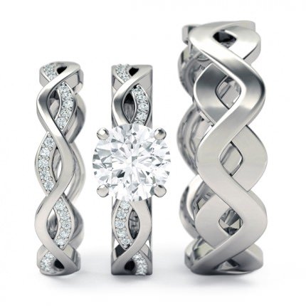 Felicita Matching Set Round Brilliant in Platinum 950 AU