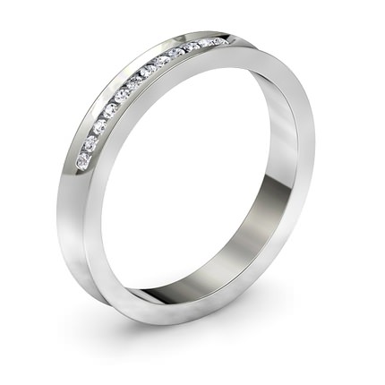 Concave Brilliant Band Wedding Band in 18kt White Gold AU - Main View