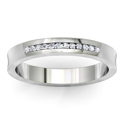 Concave Brilliant Band Wedding Band in 18kt White Gold AU