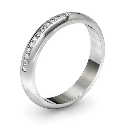 Bead set Band Wedding Band in Platinum 950 AU - Main View