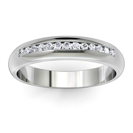 Bead set Band Wedding Band in Platinum 950 AU