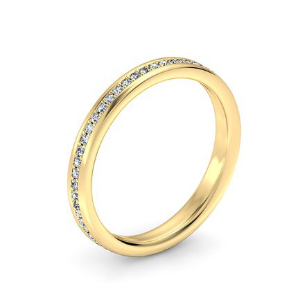 Bead-set Band Wedding Band in 18kt Yellow Gold AU - Main View