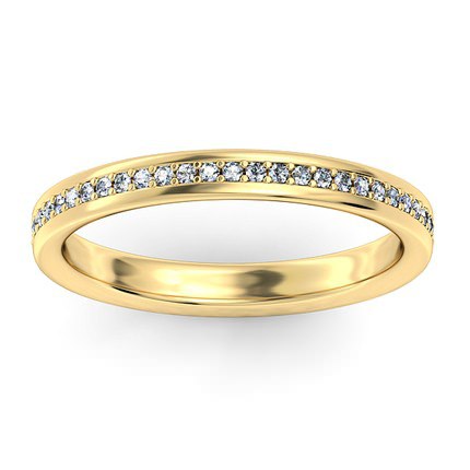Bead-set Band Wedding Band in 18kt Yellow Gold AU