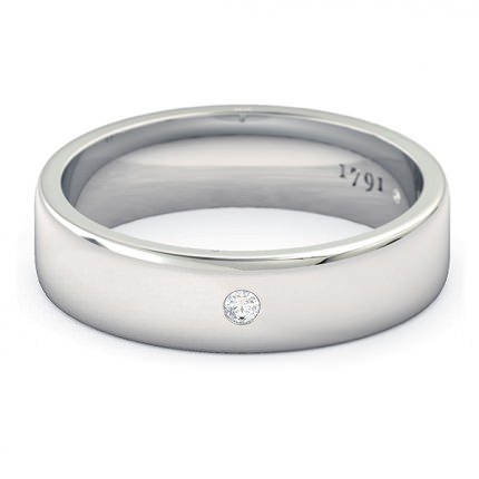 Ilaria Mens Wedding Band in 18kt White Gold AU