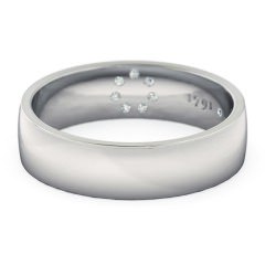 Floriana Mens Wedding Band in 18kt White Gold