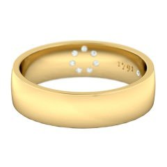 Floriana Mens Wedding Band in 18kt Yellow Gold