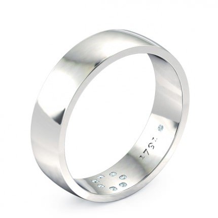 Priana Men's Wedding Band in 18kt White Gold AU - Main View