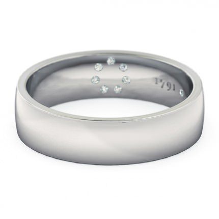 Priana Men's Wedding Band in 18kt White Gold AU
